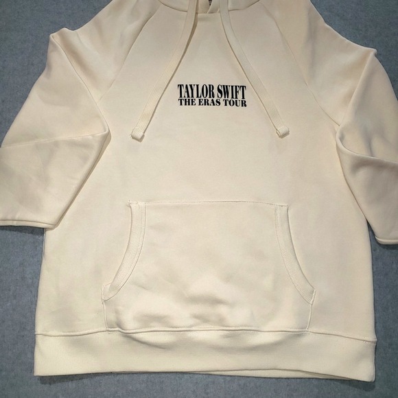 Taylor Swift The Eras Tour Hoodie Unisex Cream / Beige Sz XS Oversized Pullover - Picture 3 of 10
